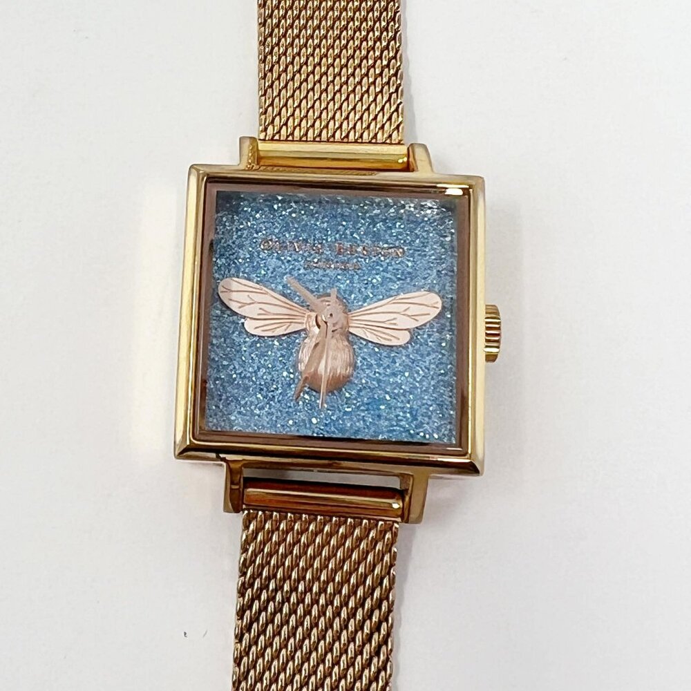 Olivia Burton Lucky Bee Rose Gold Glitter Dial Women's Watch 22mm